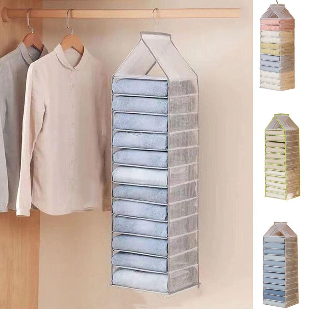 6-Slot Hanging Closet Organizer – Foldable Wardrobe Storage Shelf for Clothes & Accessories