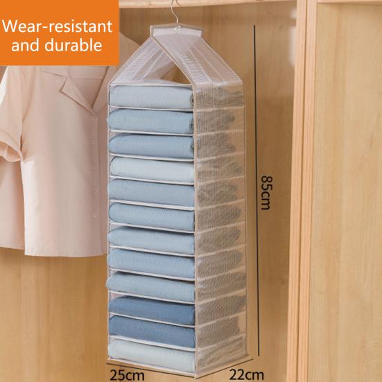 6-Slot Hanging Closet Organizer – Foldable Wardrobe Storage Shelf for Clothes & Accessories