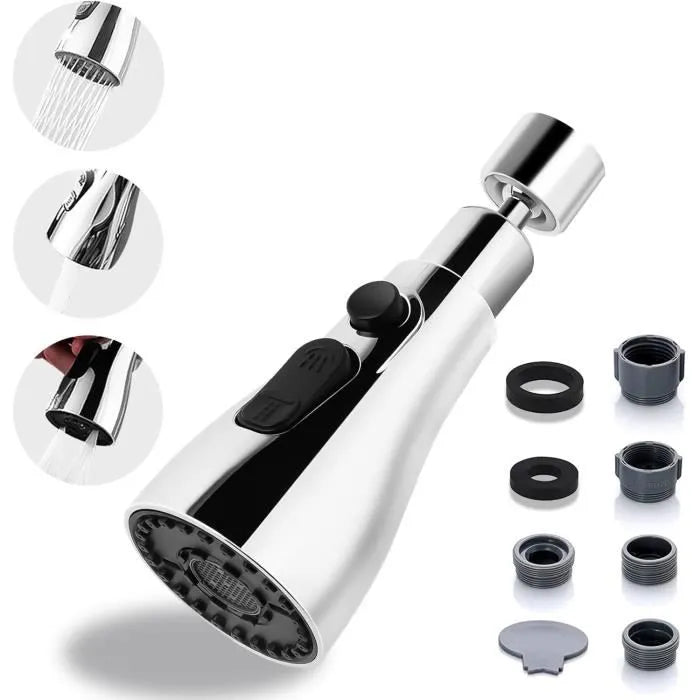 360° Rotating Kitchen Sink Faucet Sprayer – High-Pressure Water-Saving Tap Nozzle