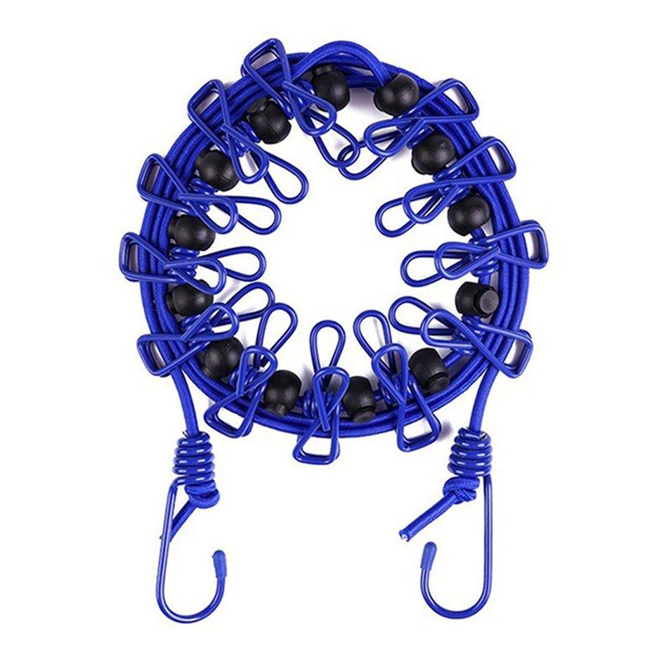 Portable Elastic Clothesline – Adjustable Travel Laundry Drying Rope with Clips