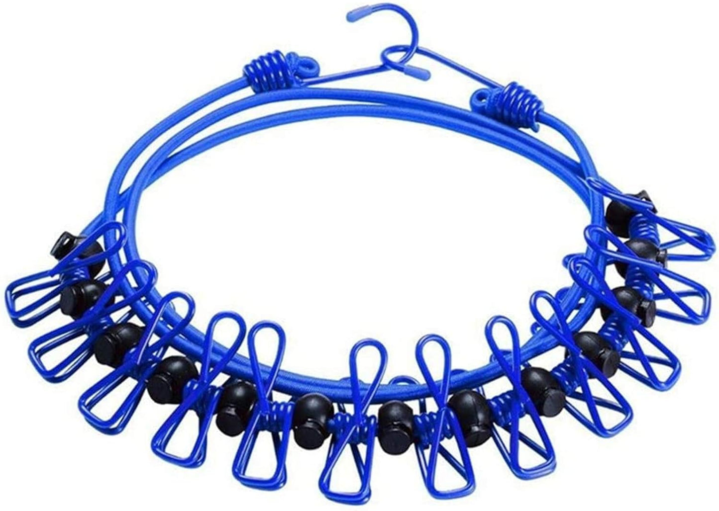 Portable Elastic Clothesline – Adjustable Travel Laundry Drying Rope with Clips