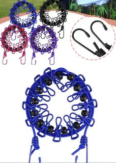 Portable Elastic Clothesline – Adjustable Travel Laundry Drying Rope with Clips