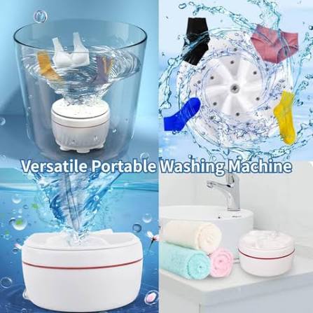 Portable Mini Washing Machine – USB-Powered Ultrasonic Turbo Washer for Travel & Small Laundry