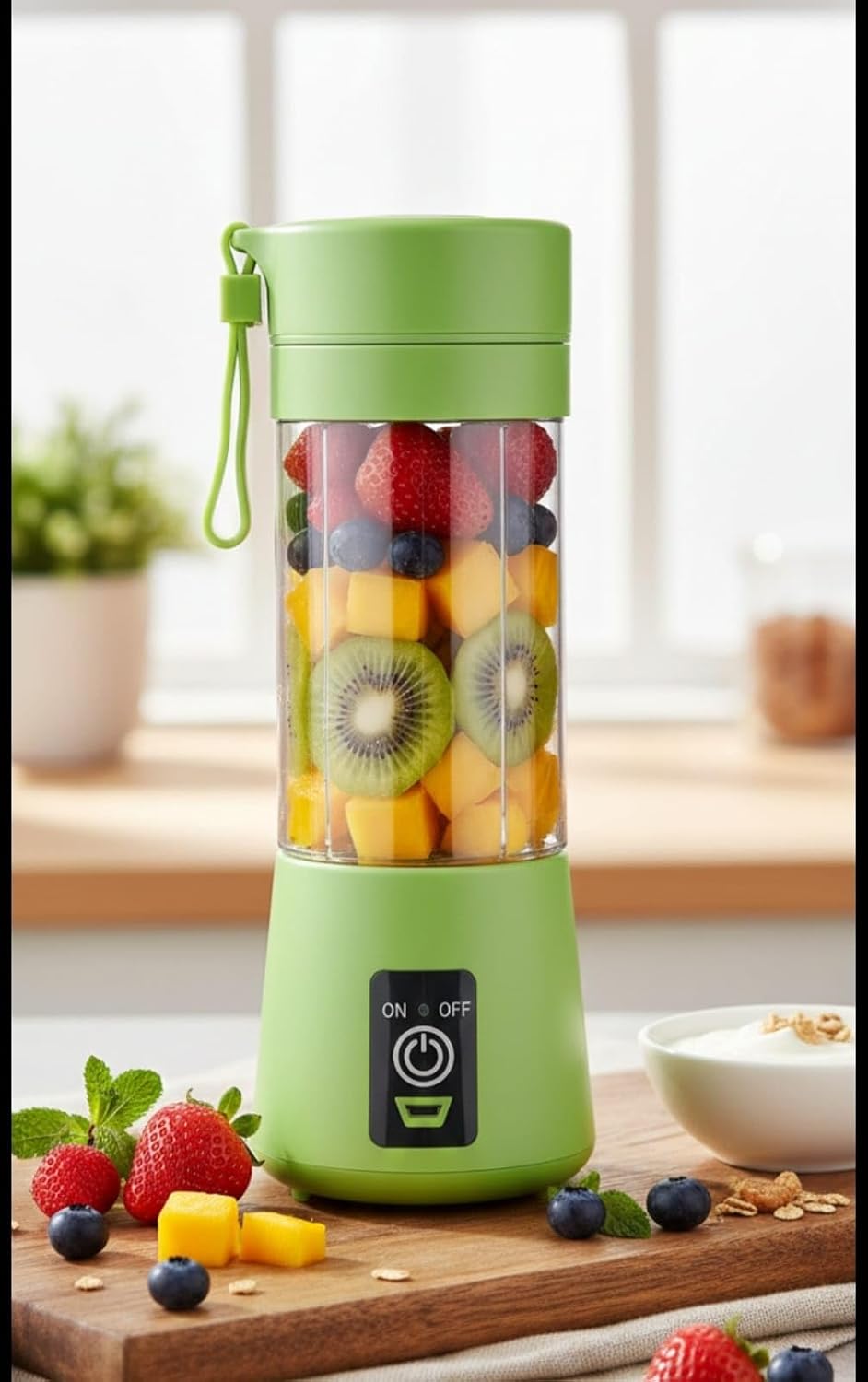 Portable Rechargeable Juicer Blender Bottle with USB Charging, 6 Blade Smoothie Maker