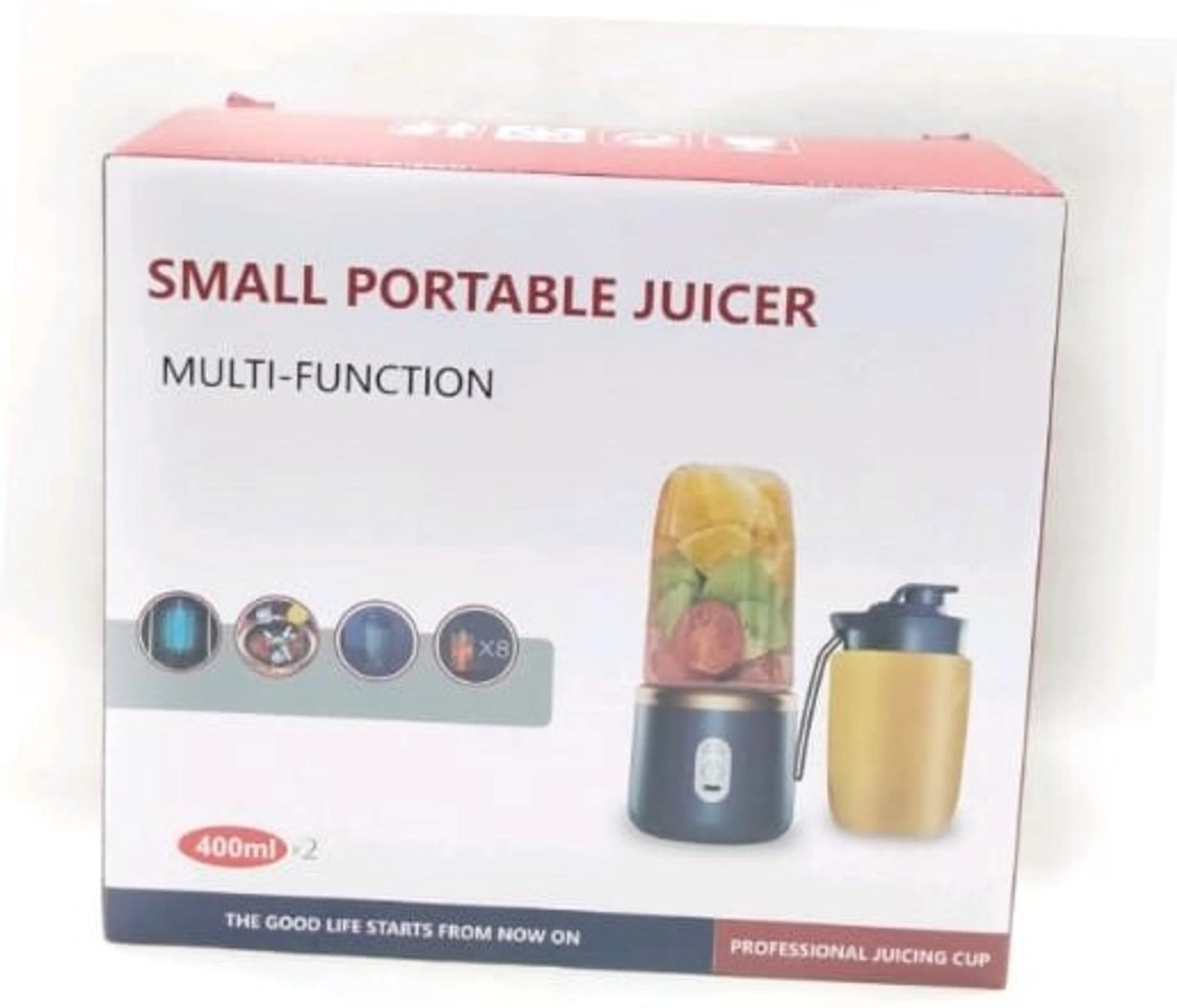 Portable Rechargeable Juicer Blender 400ml with Extra Cup, USB Electric Mixer for Smoothies & Shakes