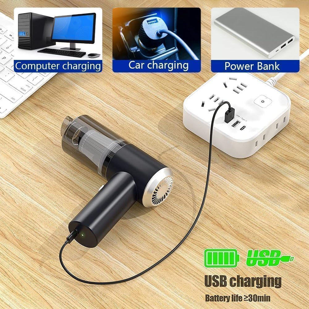 3-in-1 Portable Mini Vacuum Cleaner – Compact Handheld Dust & Debris Cleaner