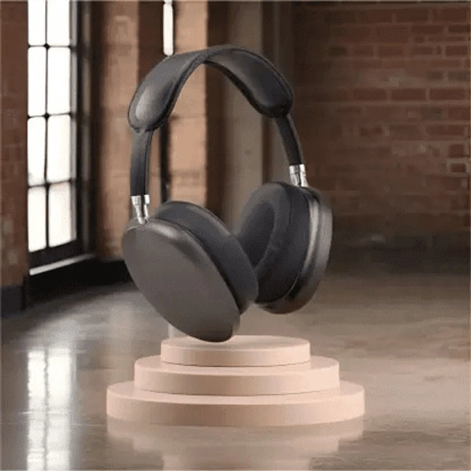 “Premium Over-Ear Bluetooth Headphones with Built-In Mic & Comfort Fit”  Highlights comfort and call feature