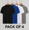Men's T-shirt Solid Polo Neck Polly Cotton (Pack of 4)