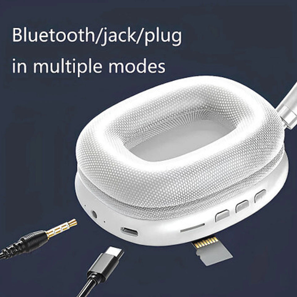 “Premium Over-Ear Bluetooth Headphones with Built-In Mic & Comfort Fit”  Highlights comfort and call feature